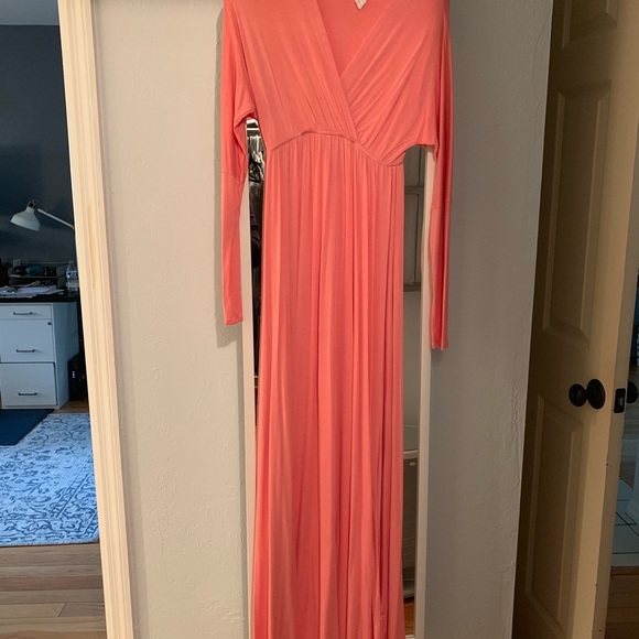 Maxi pink maternity dress - Picture 5 of 7